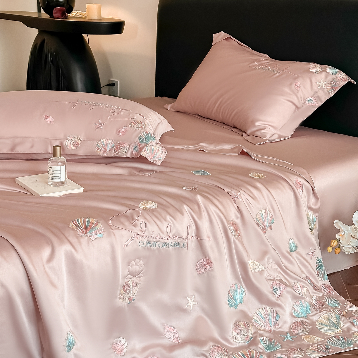 91家纺网 家纺一手货源 找家纺 置顶家纺 2026新款水洗天丝夏被四件套-海洋之星 海洋之星-浅豆紫