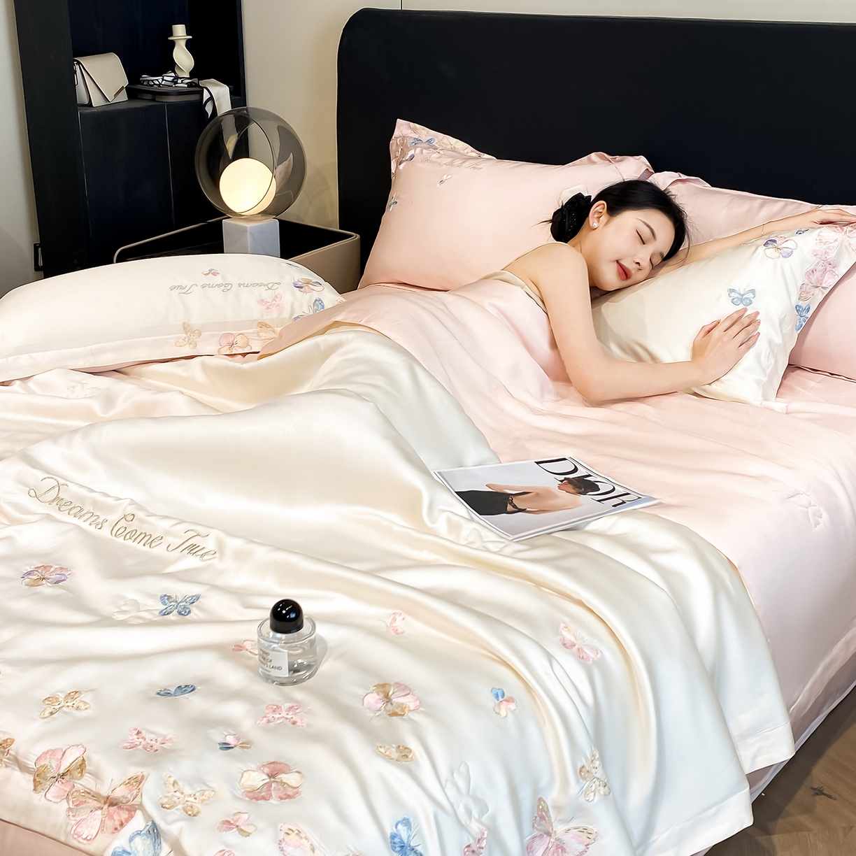 91家纺网 家纺一手货源 找家纺 （总）置顶家纺 2026新款水洗天丝夏被四件套-花不尽