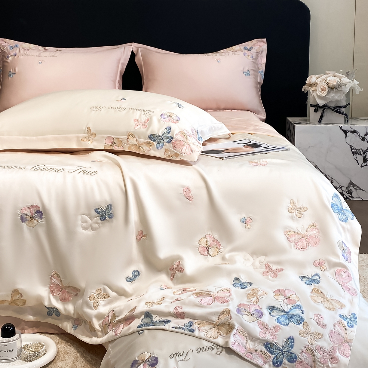 91家纺网 家纺一手货源 找家纺 （总）置顶家纺 2026新款水洗天丝夏被四件套-花不尽