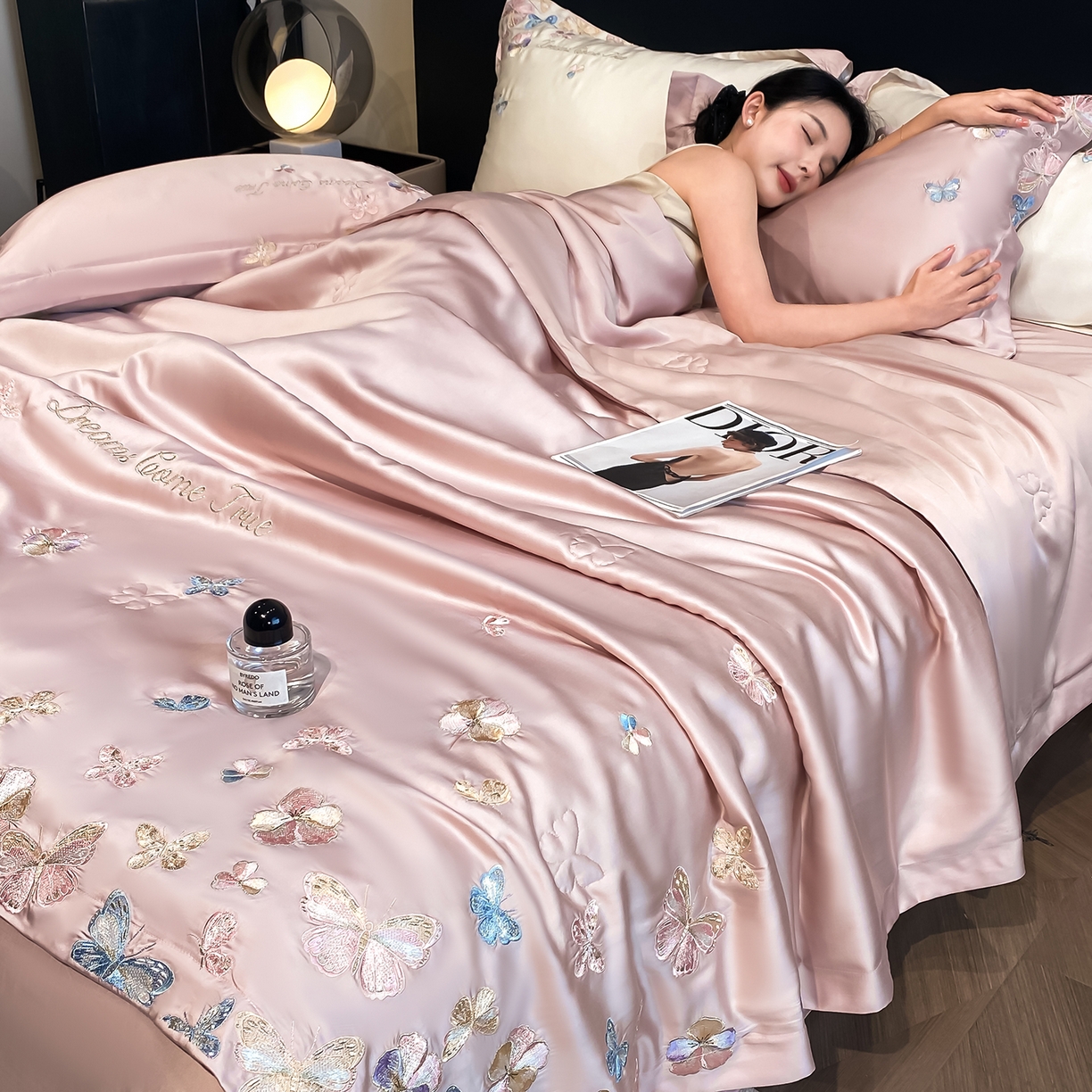 91家纺网 家纺一手货源 找家纺 （总）置顶家纺 2026新款水洗天丝夏被四件套-花不尽