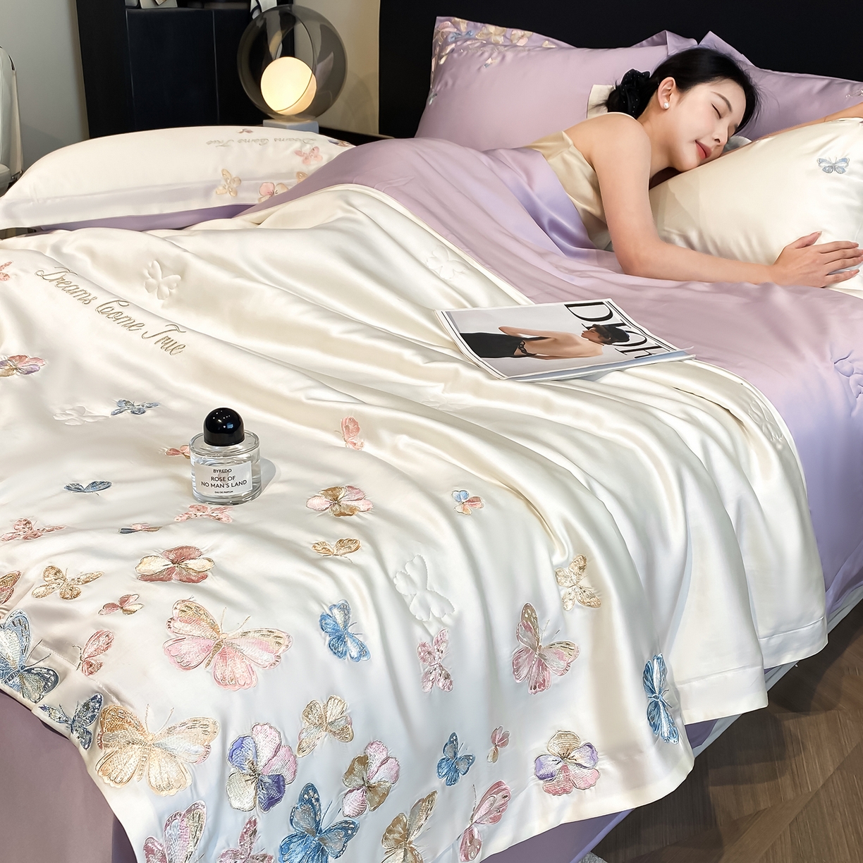 91家纺网 家纺一手货源 找家纺 （总）置顶家纺 2026新款水洗天丝夏被四件套-花不尽