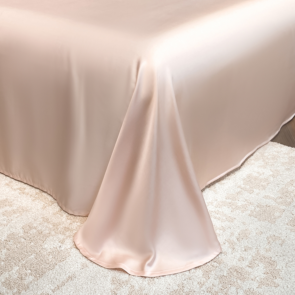 91家纺网 家纺一手货源 找家纺 置顶家纺 2026新款水洗天丝夏被四件套-花不尽 花不尽-白+粉