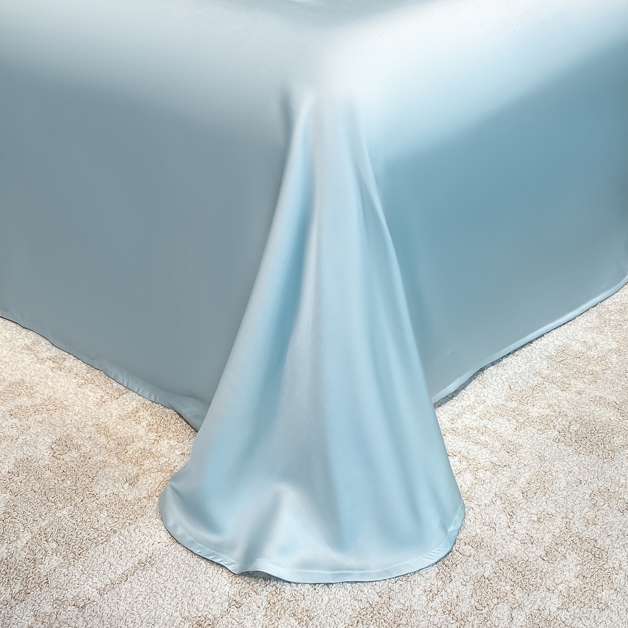 91家纺网 家纺一手货源 找家纺 置顶家纺 2026新款水洗天丝夏被四件套-花不尽 花不尽-天蓝