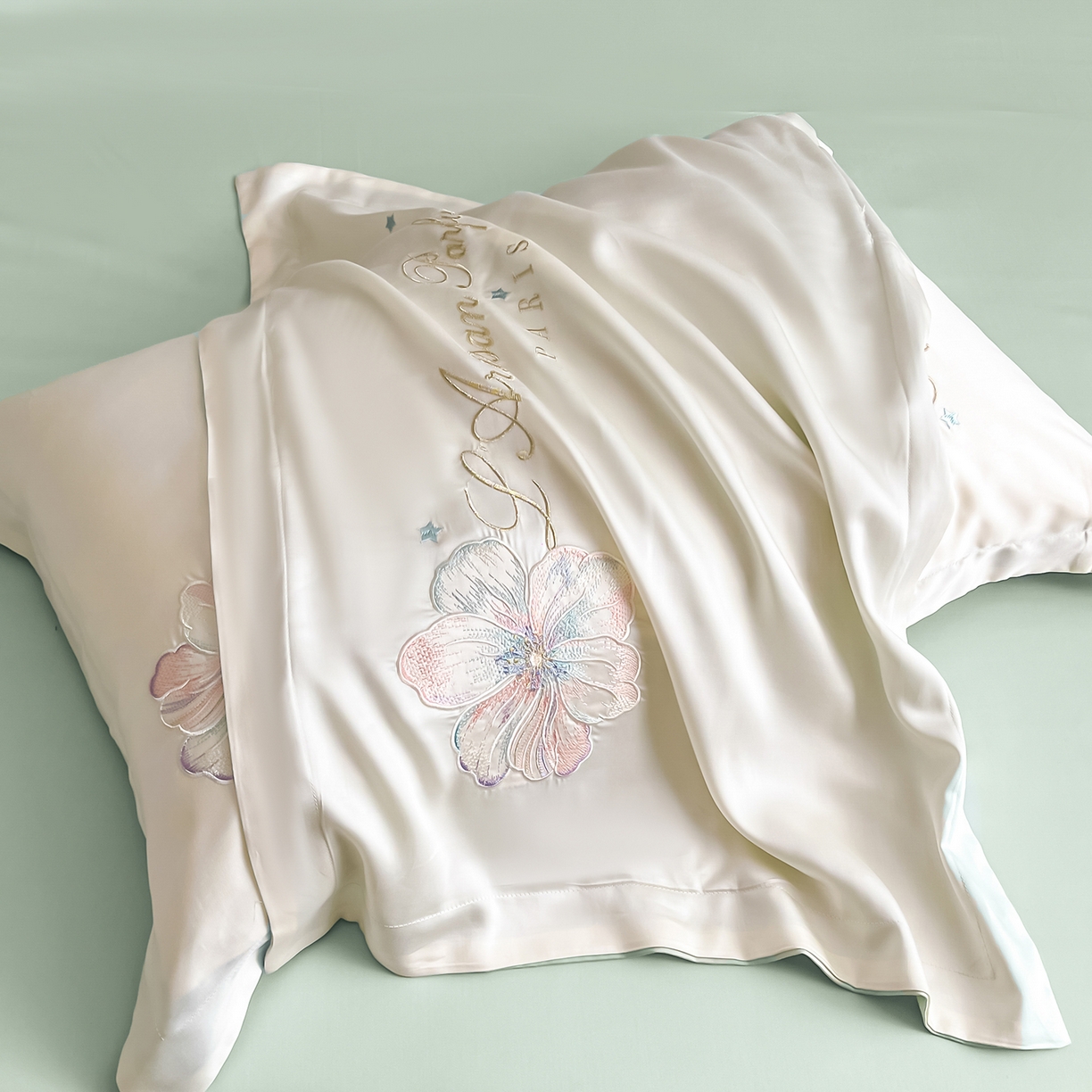 91家纺网 家纺一手货源 找家纺 （总）置顶家纺 2026新款水洗天丝夏被四件套-花汐子