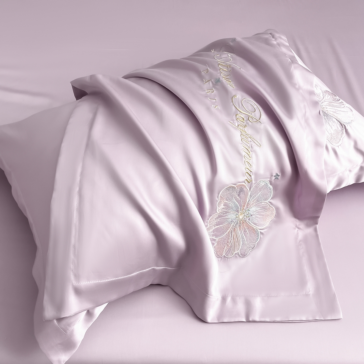 91家纺网 家纺一手货源 找家纺 置顶家纺 2026新款水洗天丝夏被四件套-花汐子 花汐子-香芋紫