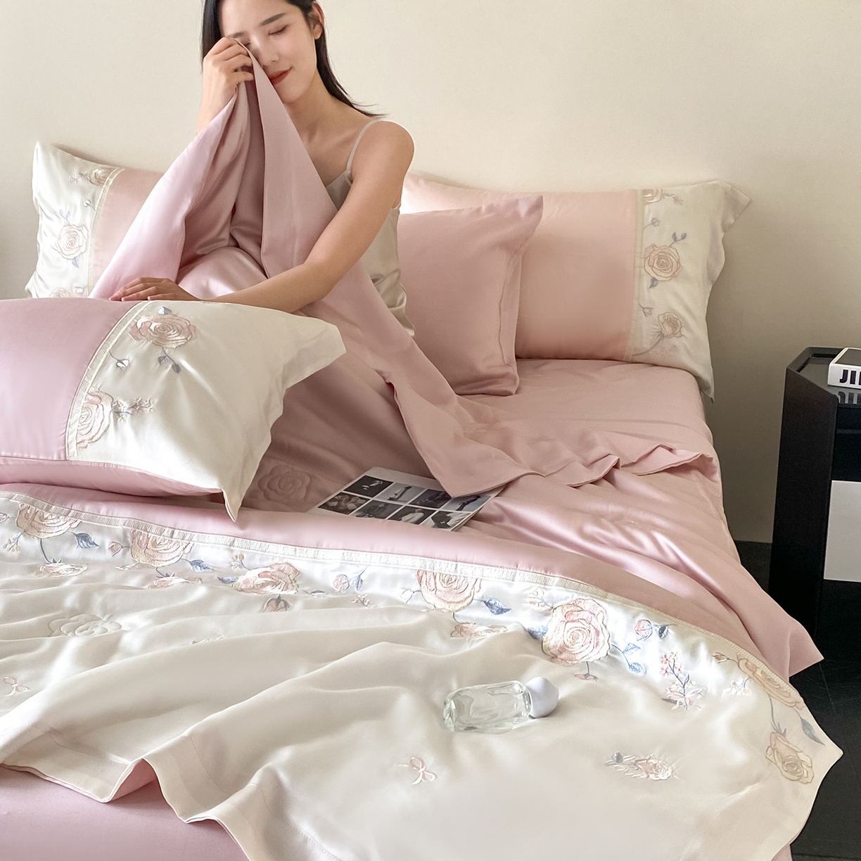 91家纺网 家纺一手货源 找家纺 （总）置顶家纺 2026新款水洗天丝夏被四件套-夏日甜甜