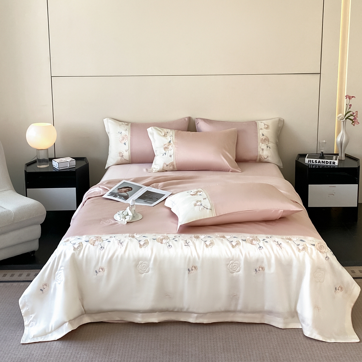 91家纺网 家纺一手货源 找家纺 置顶家纺 2026新款水洗天丝夏被四件套-夏日甜甜 夏日甜甜-粉色