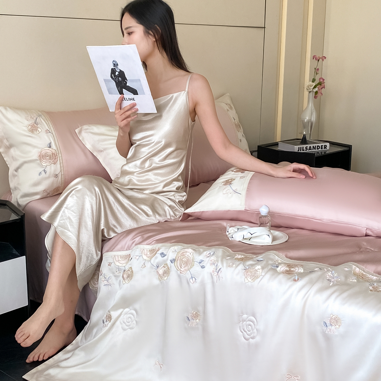 91家纺网 家纺一手货源 找家纺 （总）置顶家纺 2026新款水洗天丝夏被四件套-夏日甜甜