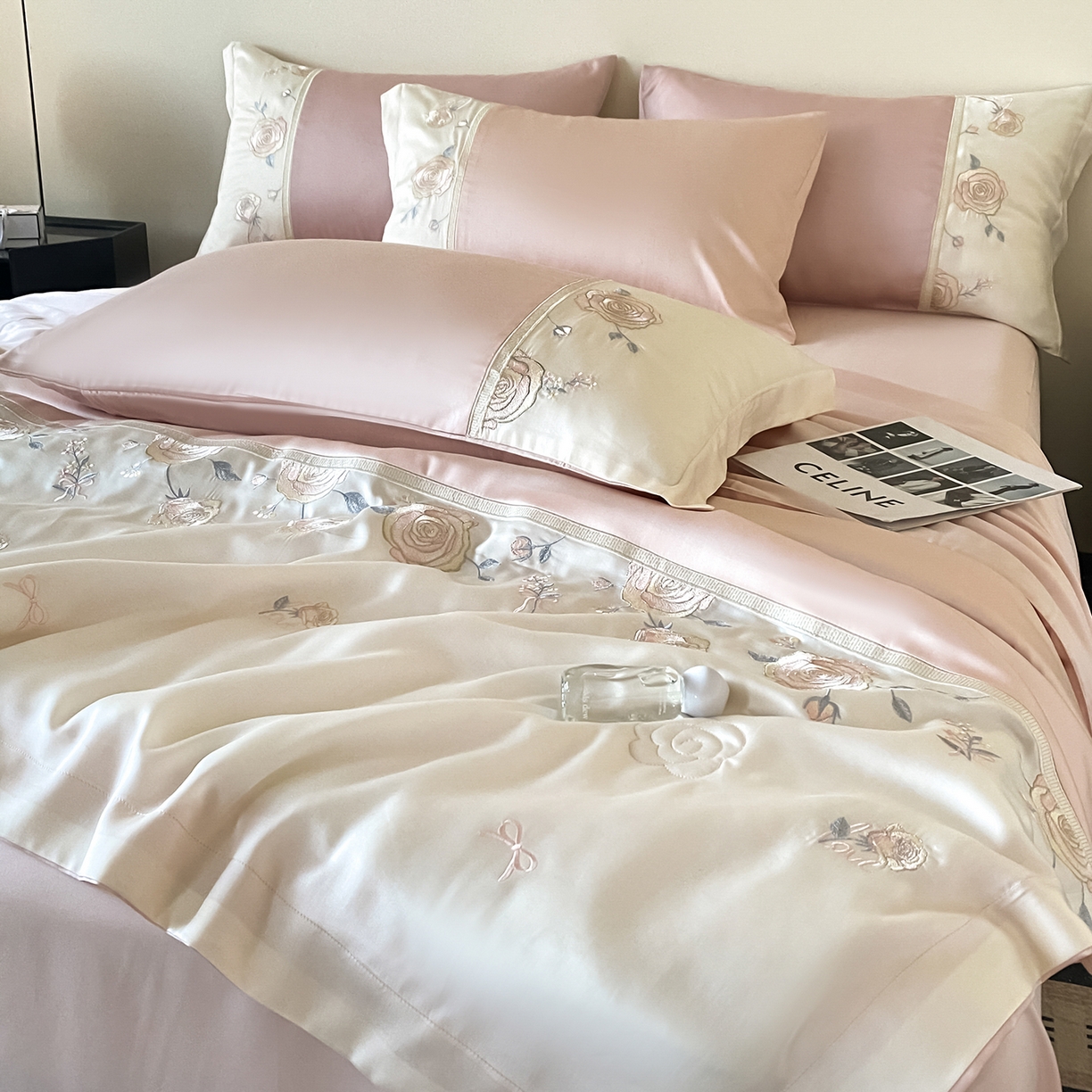 91家纺网 家纺一手货源 找家纺 置顶家纺 2026新款水洗天丝夏被四件套-夏日甜甜 夏日甜甜-粉色