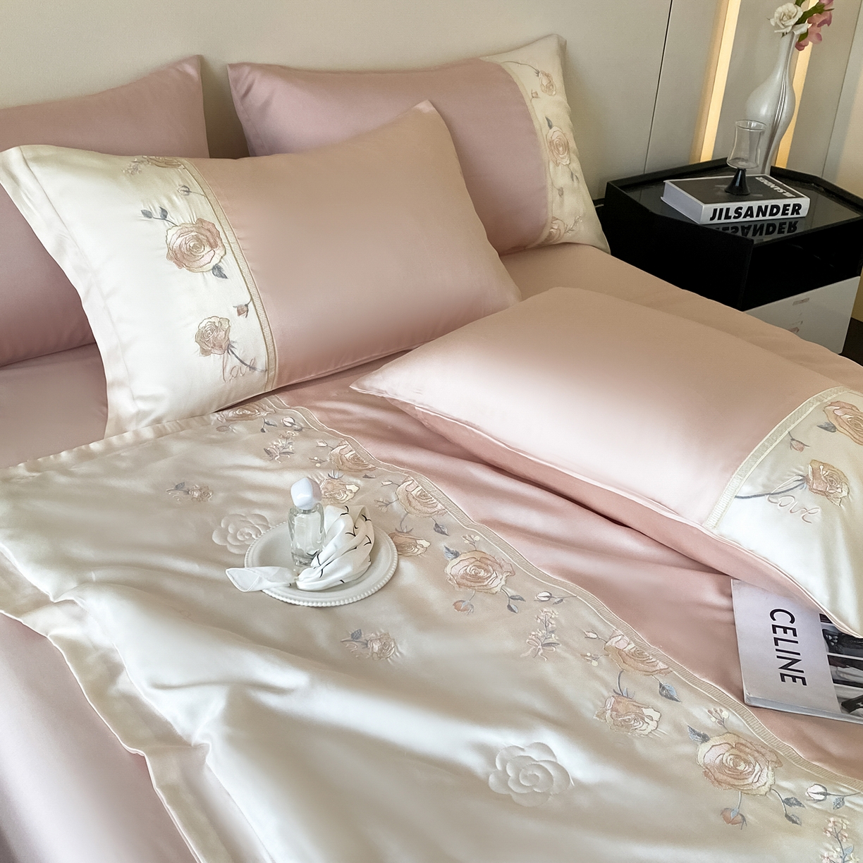 91家纺网 家纺一手货源 找家纺 置顶家纺 2026新款水洗天丝夏被四件套-夏日甜甜 夏日甜甜-粉色