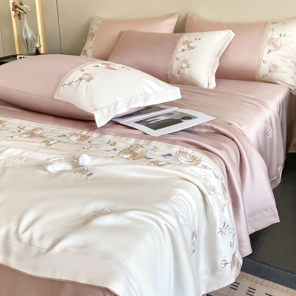 91家纺网 家纺一手货源 找家纺 置顶家纺 2026新款水洗天丝夏被四件套-夏日甜甜 夏日甜甜-豆紫