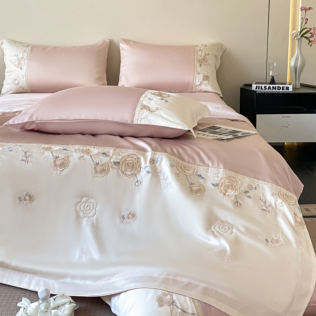 91家纺网 家纺一手货源 找家纺 置顶家纺 2026新款水洗天丝夏被四件套-夏日甜甜 夏日甜甜-豆紫