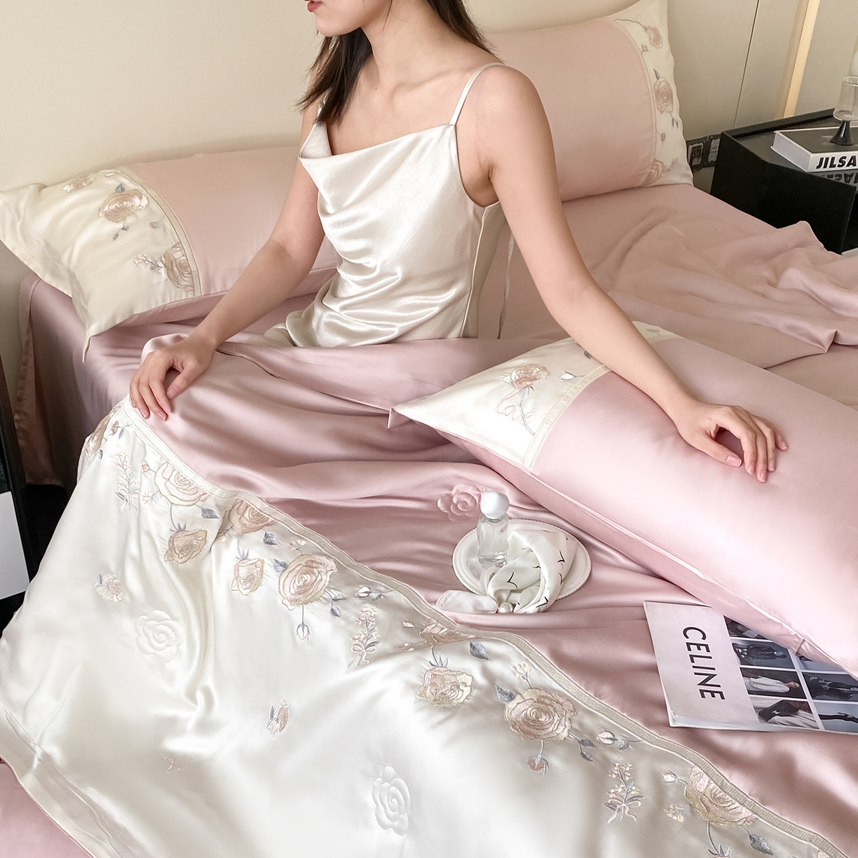 91家纺网 家纺一手货源 找家纺 置顶家纺 2026新款水洗天丝夏被四件套-夏日甜甜 夏日甜甜-豆紫