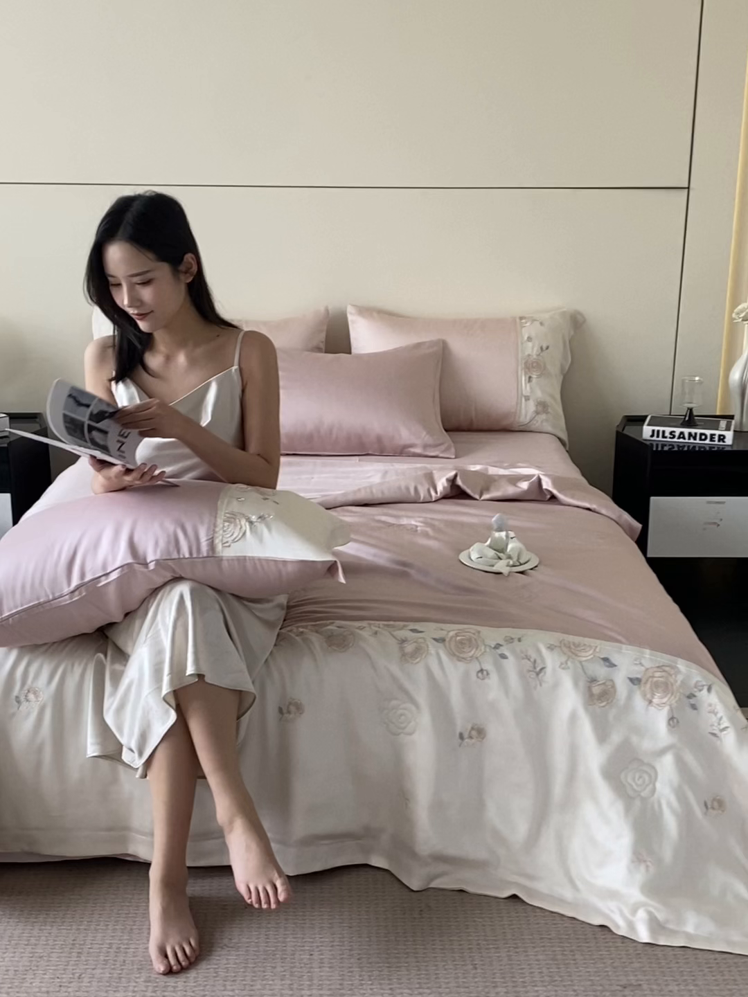 91家纺网 家纺一手货源 找家纺 置顶家纺 2026新款水洗天丝夏被四件套-夏日甜甜 夏日甜甜-粉色