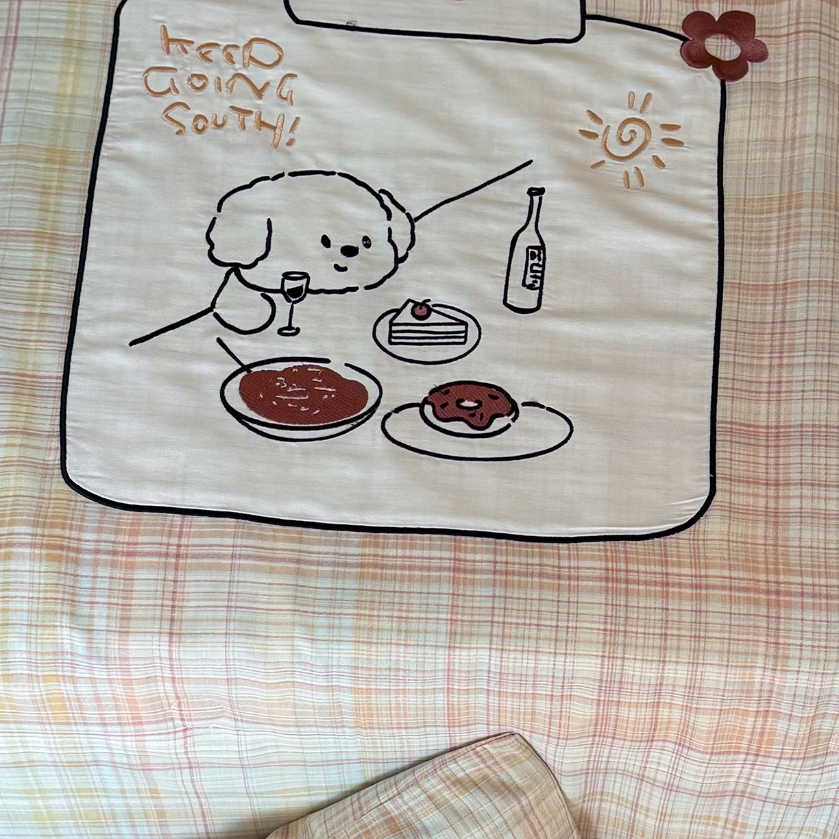 91家纺网 家纺一手货源 找家纺 一加一 2026新款全棉纯棉双层纱贴布绣大豆夏被夏凉被空调被-格格乐园 粉彩早餐熊