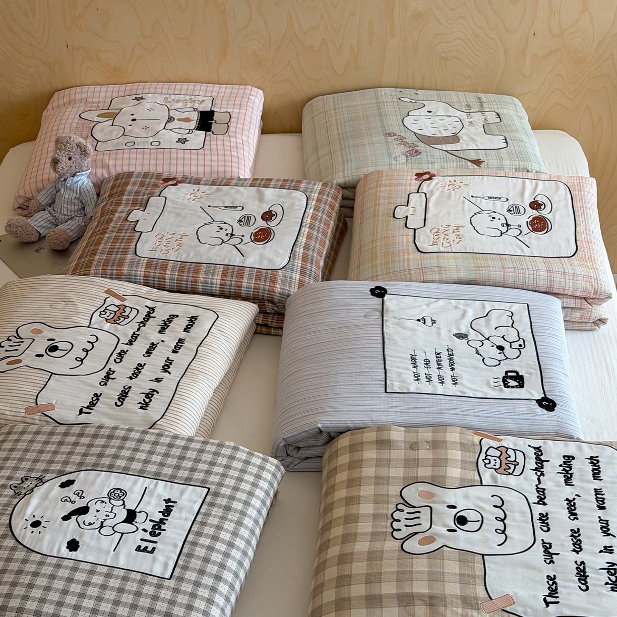 91家纺网 家纺一手货源 找家纺 一加一 2026新款全棉纯棉双层纱贴布绣大豆夏被夏凉被空调被-格格乐园 组合图【仅供参考 不可下单】