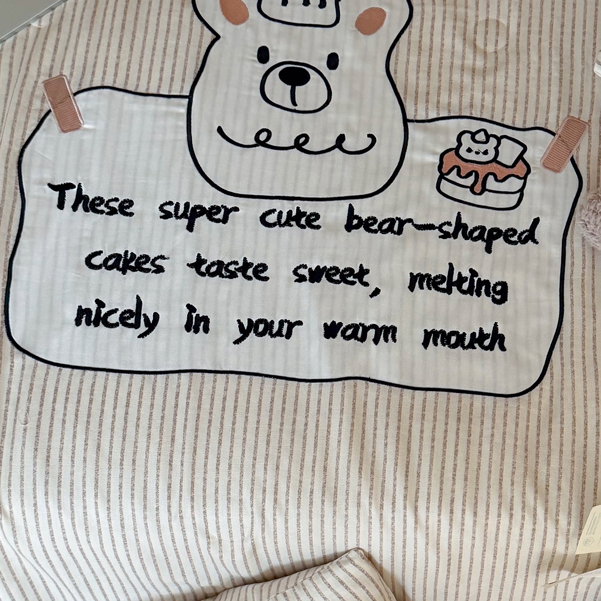 91家纺网 家纺一手货源 找家纺 一加一 2026新款全棉纯棉双层纱贴布绣大豆夏被夏凉被空调被-格格乐园 米白小熊