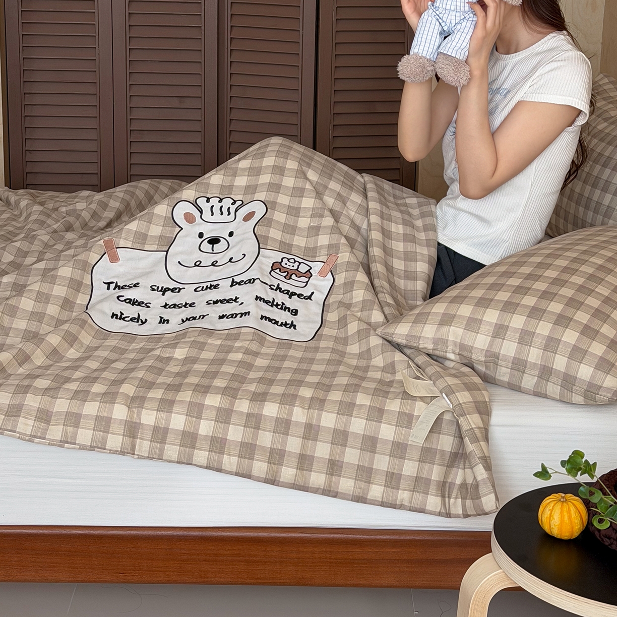 91家纺网 家纺一手货源 找家纺 一加一 2026新款全棉纯棉双层纱贴布绣大豆夏被夏凉被空调被-格格乐园 小熊日记