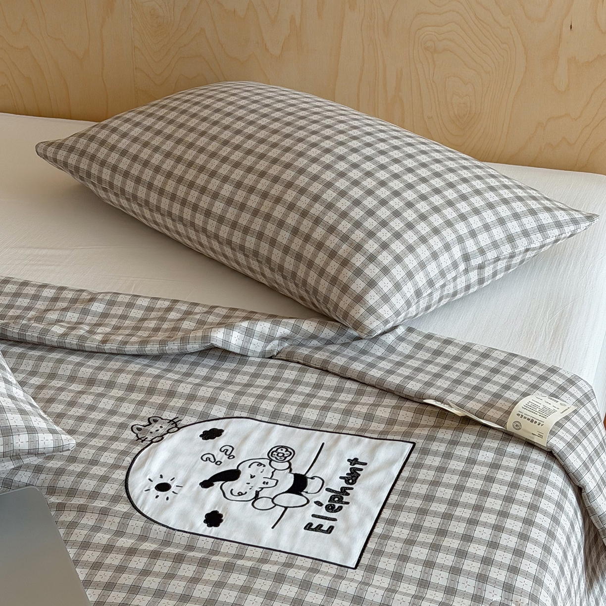 91家纺网 家纺一手货源 找家纺 一加一 2026新款全棉纯棉双层纱贴布绣大豆夏被夏凉被空调被-格格乐园 晚安小象