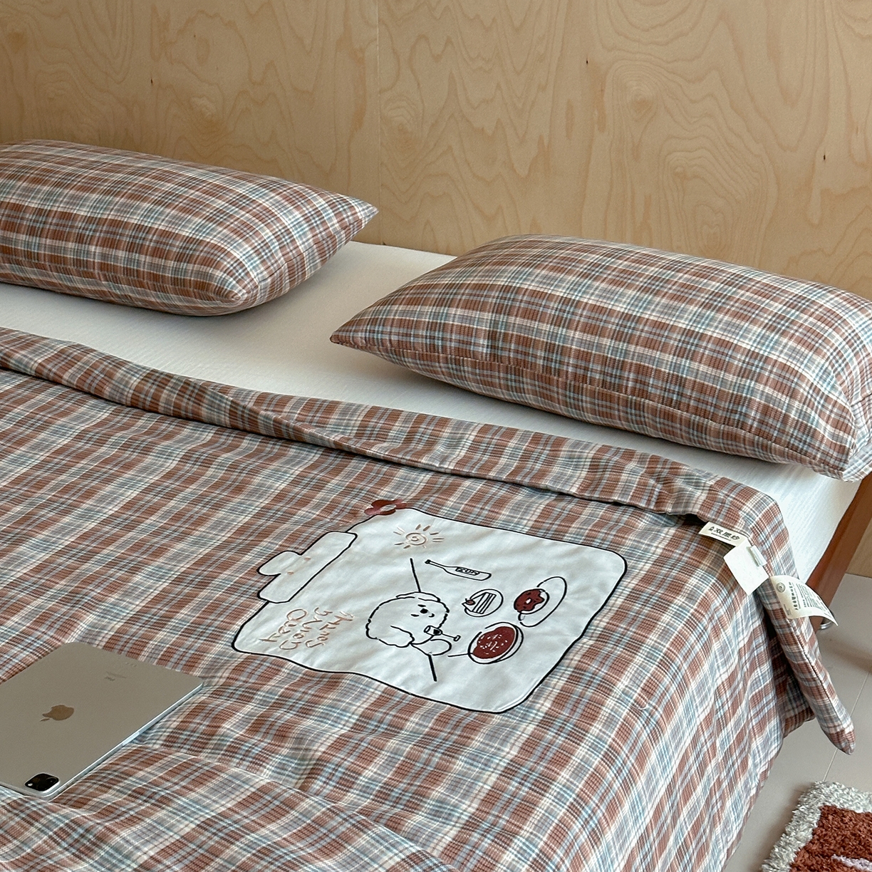 91家纺网 家纺一手货源 找家纺 一加一 2026新款全棉纯棉双层纱贴布绣大豆夏被夏凉被空调被-格格乐园 松饼小熊