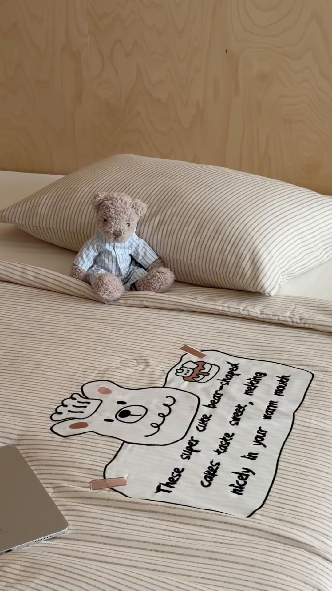 91家纺网 家纺一手货源 找家纺 一加一 2026新款全棉纯棉双层纱贴布绣大豆夏被夏凉被空调被-格格乐园 米白小熊