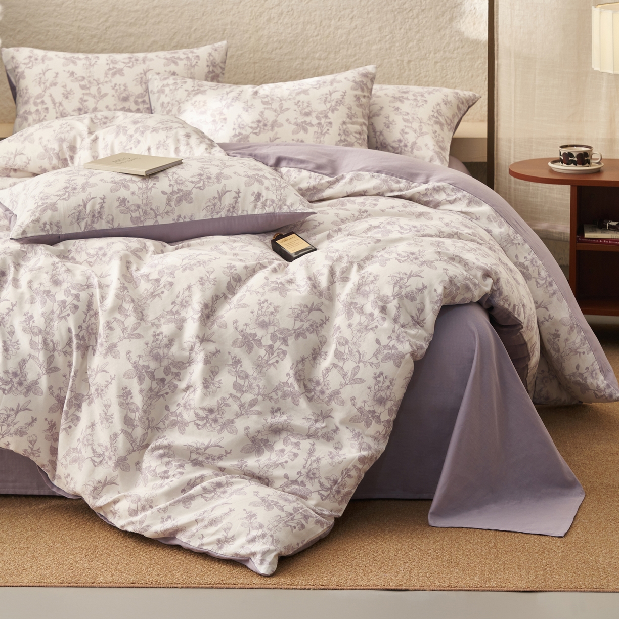 91家纺网 家纺一手货源 找家纺 （总）早晨家纺 2026新款全棉双层纱四件套水洗棉法式复古纯棉床上用品