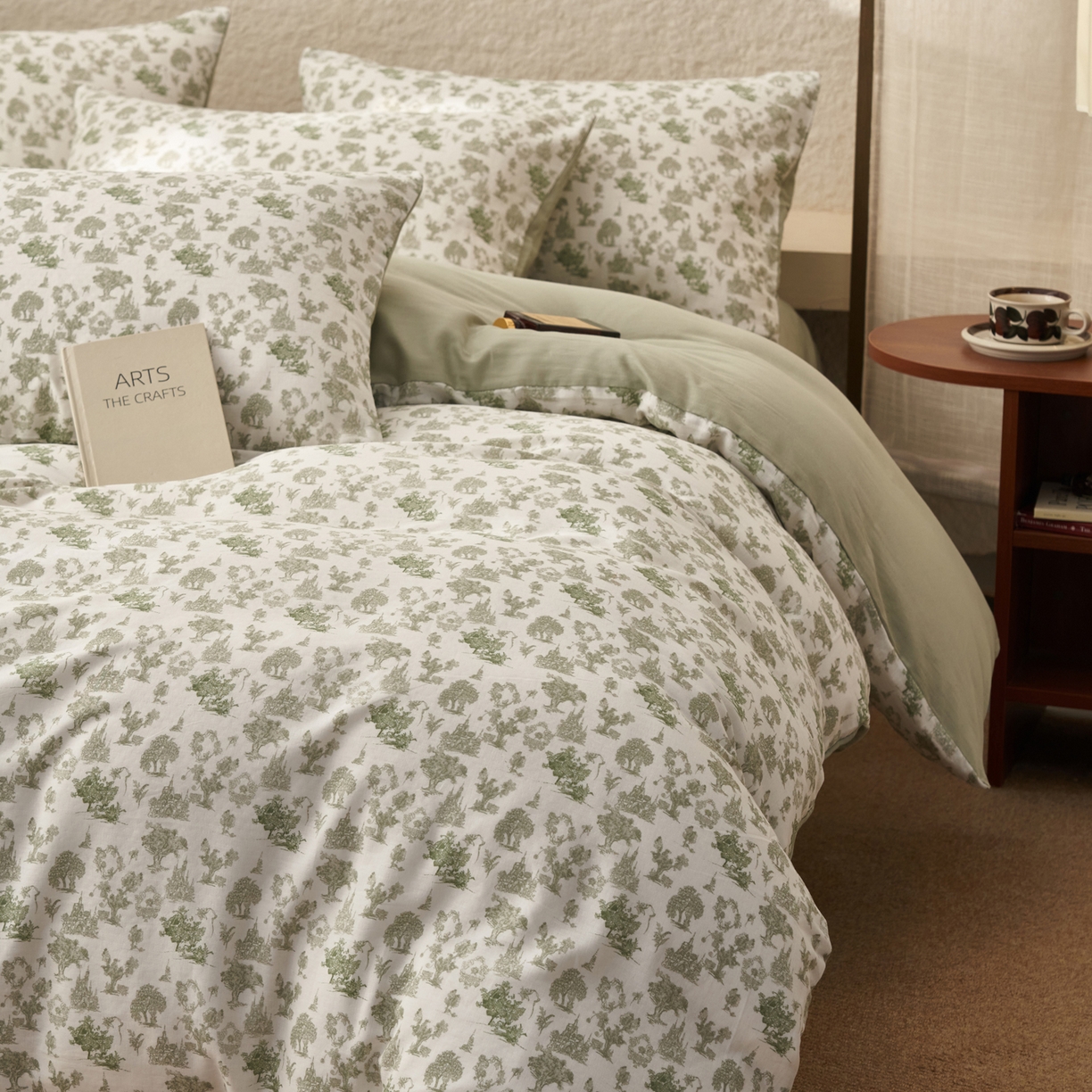 91家纺网 家纺一手货源 找家纺 （总）早晨家纺 2026新款全棉双层纱四件套水洗棉法式复古纯棉床上用品