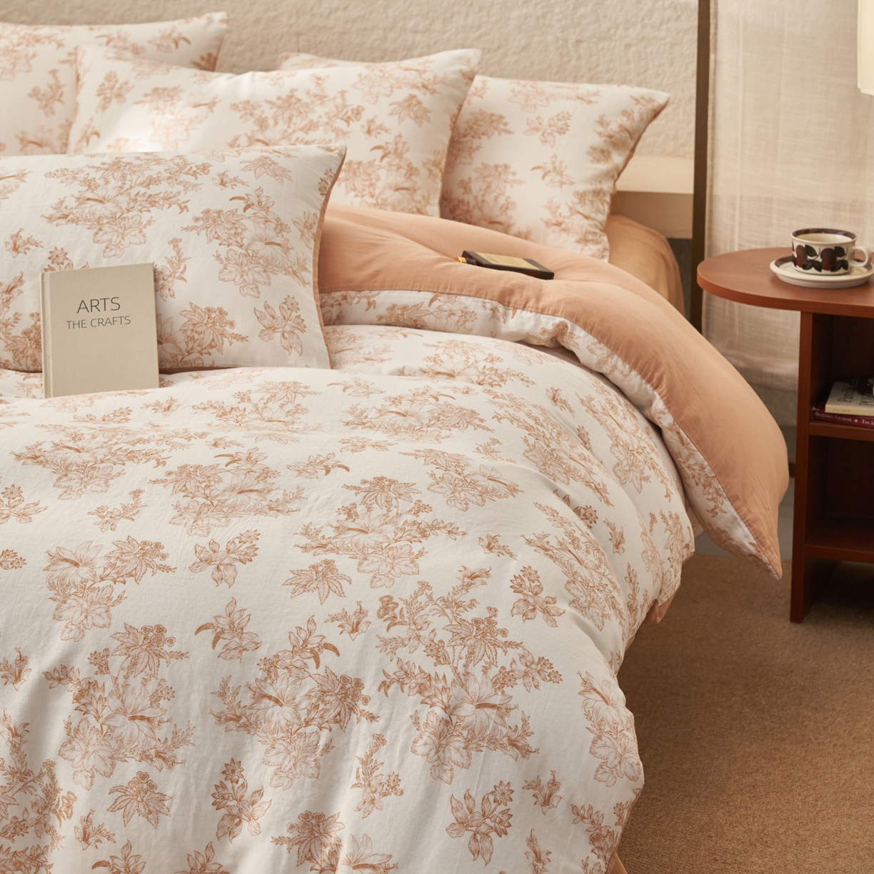 91家纺网 家纺一手货源 找家纺 （总）早晨家纺 2026新款全棉双层纱四件套水洗棉法式复古纯棉床上用品