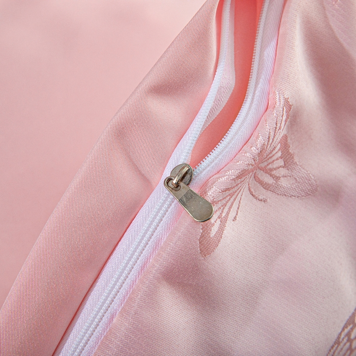 91家纺网 家纺一手货源 找家纺 优美 2026新款简单款水洗提花四件套 蝶之恋-雅玉