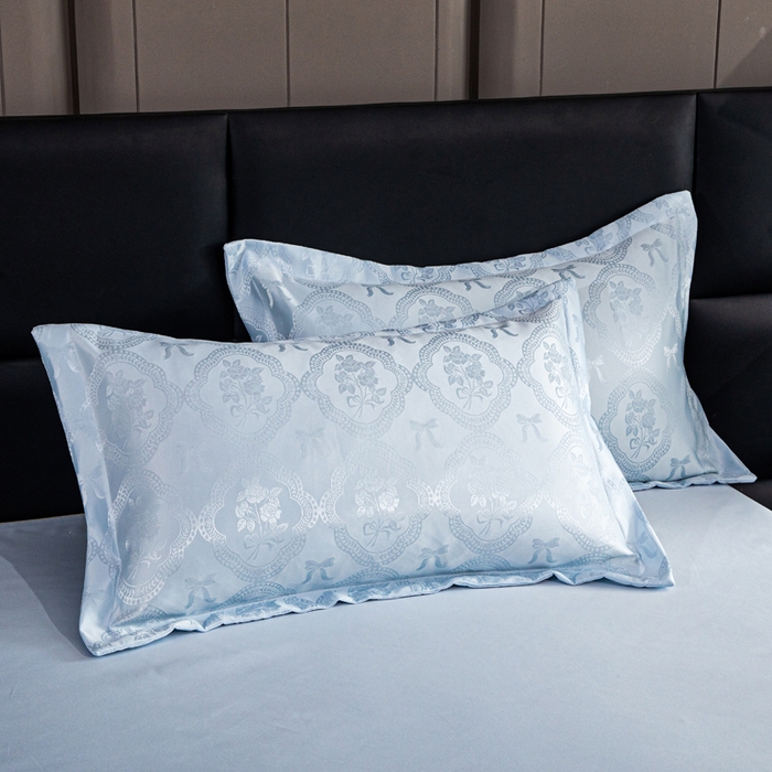 91家纺网 家纺一手货源 找家纺 优美 2026新款简单款水洗提花四件套 花镜-水清兰