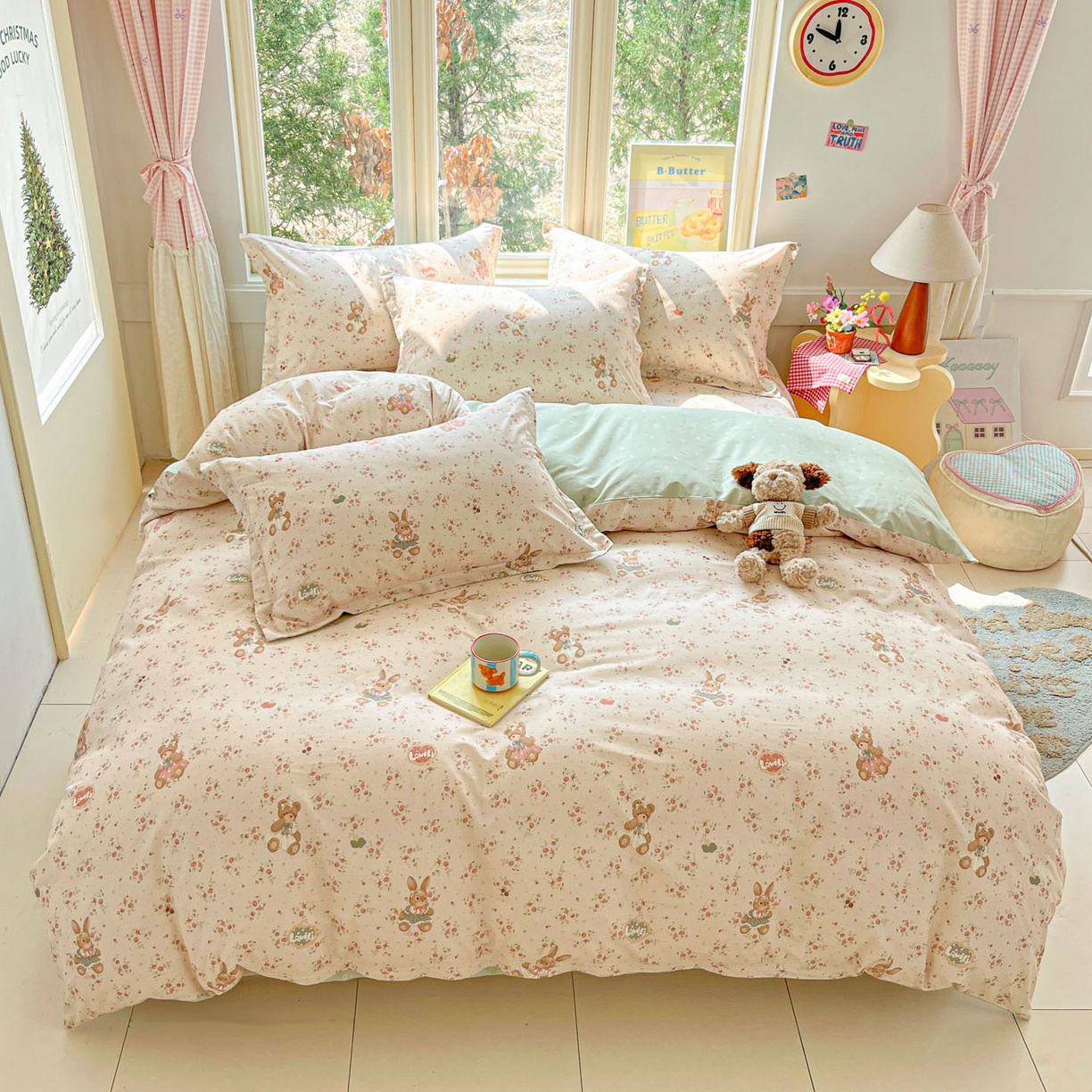 91家纺网 家纺一手货源 找家纺 莱通家纺 2026春夏新款12868全棉印花四件套单品系列二-四件套提供买家秀，预留缩水率） 多萌日记