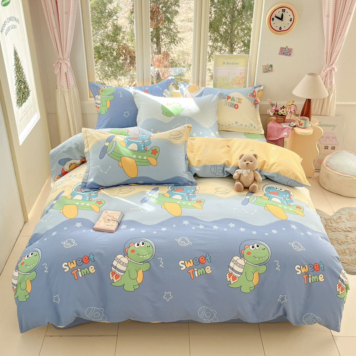 91家纺网 家纺一手货源 找家纺 莱通家纺 2026春夏新款12868全棉印花四件套单品系列二-四件套提供买家秀，预留缩水率） 星际天空龙