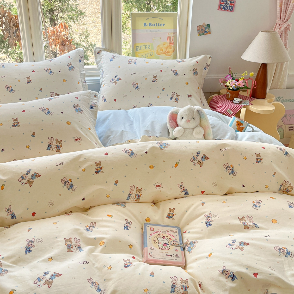 91家纺网 家纺一手货源 找家纺 莱通家纺 2026春夏新款12868全棉印花四件套单品系列二-四件套提供买家秀，预留缩水率） 疯狂小cp