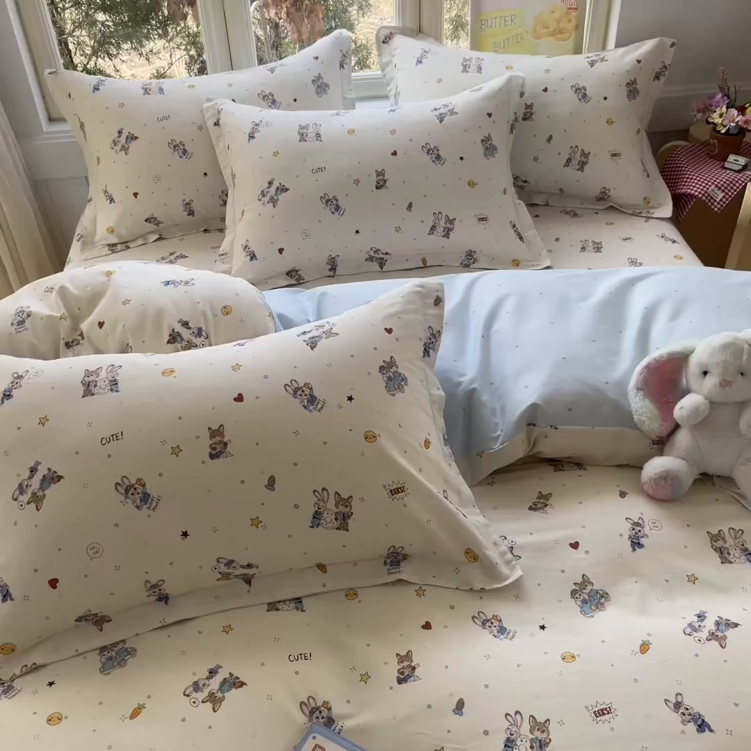 91家纺网 家纺一手货源 找家纺 莱通家纺 2026春夏新款12868全棉印花四件套单品系列二-四件套提供买家秀，预留缩水率） 疯狂小cp