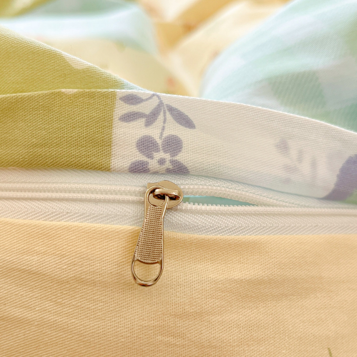 91家纺网 家纺一手货源 找家纺 莱通家纺 2026春夏新款12868全棉印花四件套单品系列二-四件套提供买家秀，预留缩水率） 格纹午后