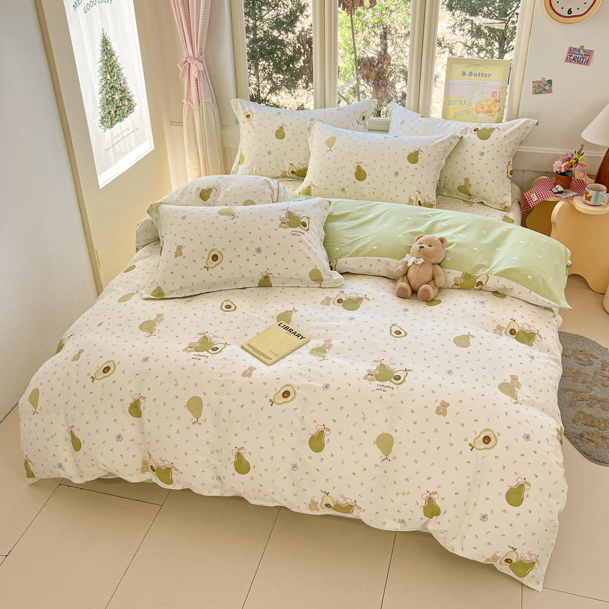 91家纺网 家纺一手货源 找家纺 莱通家纺 2026春夏新款12868全棉印花四件套单品系列二-四件套提供买家秀，预留缩水率） 果味时光