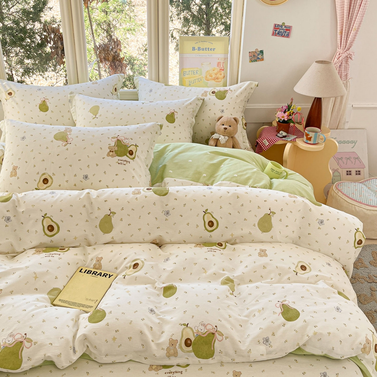 91家纺网 家纺一手货源 找家纺 莱通家纺 2026春夏新款12868全棉印花四件套单品系列二-四件套提供买家秀，预留缩水率） 果味时光