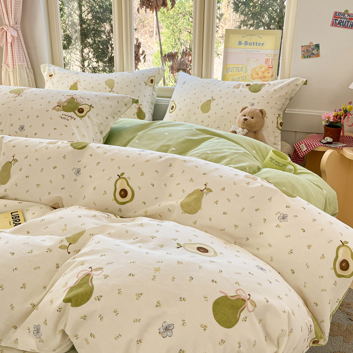 91家纺网 家纺一手货源 找家纺 莱通家纺 2026春夏新款12868全棉印花四件套单品系列二-四件套提供买家秀，预留缩水率） 果味时光