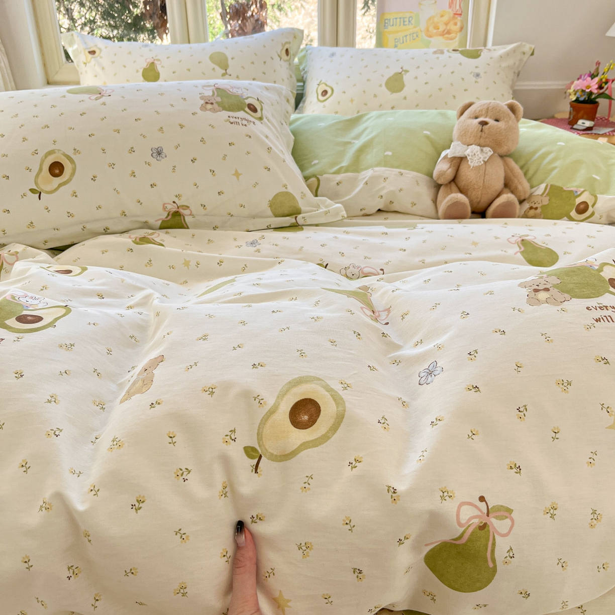 91家纺网 家纺一手货源 找家纺 莱通家纺 2026春夏新款12868全棉印花四件套单品系列二-四件套提供买家秀，预留缩水率） 果味时光