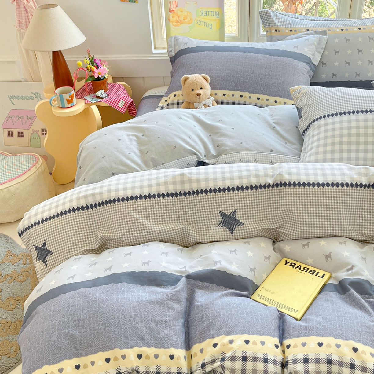 91家纺网 家纺一手货源 找家纺 莱通家纺 2026春夏新款12868全棉印花四件套单品系列二-四件套提供买家秀，预留缩水率） 蓝星语