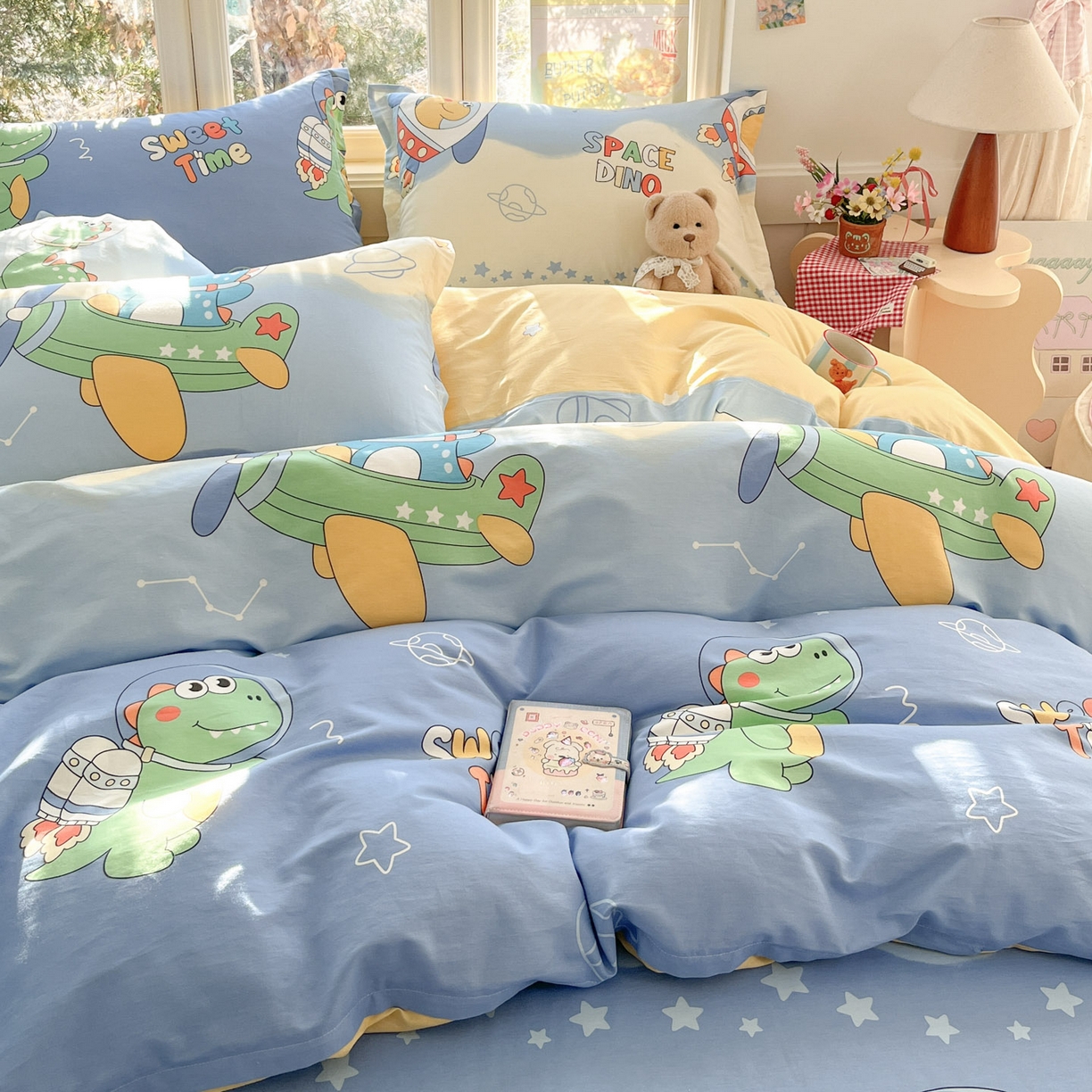 91家纺网 家纺一手货源 找家纺 莱通家纺 2026春夏新款12868全棉印花四件套单品系列二-四件套提供买家秀，预留缩水率） 星际天空龙