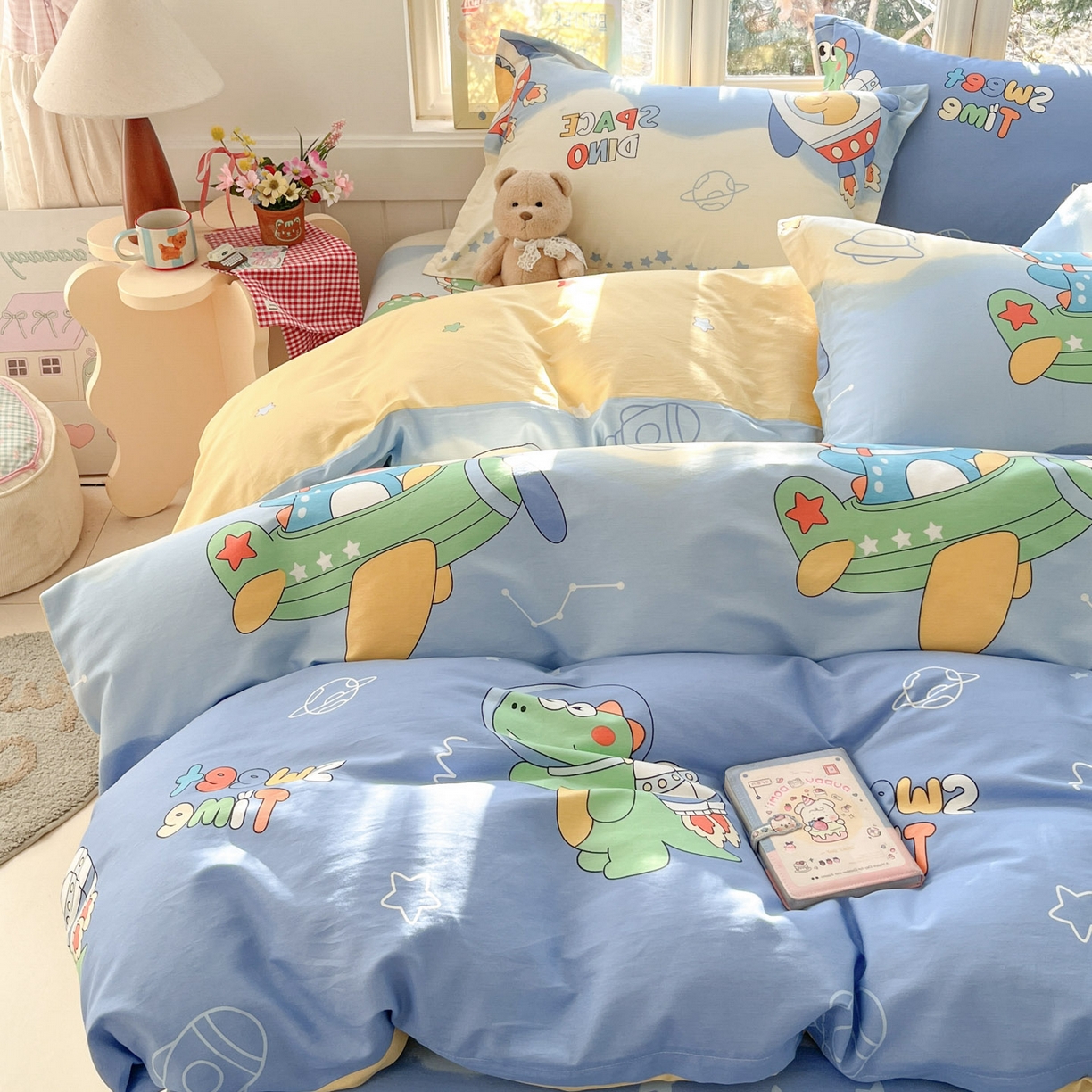 91家纺网 家纺一手货源 找家纺 莱通家纺 2026春夏新款12868全棉印花四件套单品系列二-四件套提供买家秀，预留缩水率） 星际天空龙