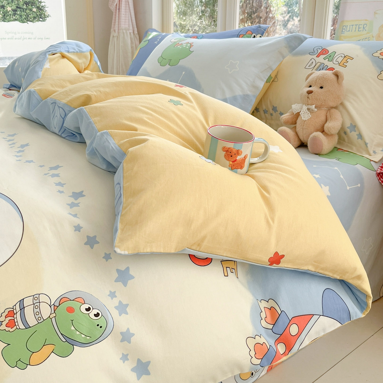 91家纺网 家纺一手货源 找家纺 莱通家纺 2026春夏新款12868全棉印花四件套单品系列二-四件套提供买家秀，预留缩水率） 星际天空龙