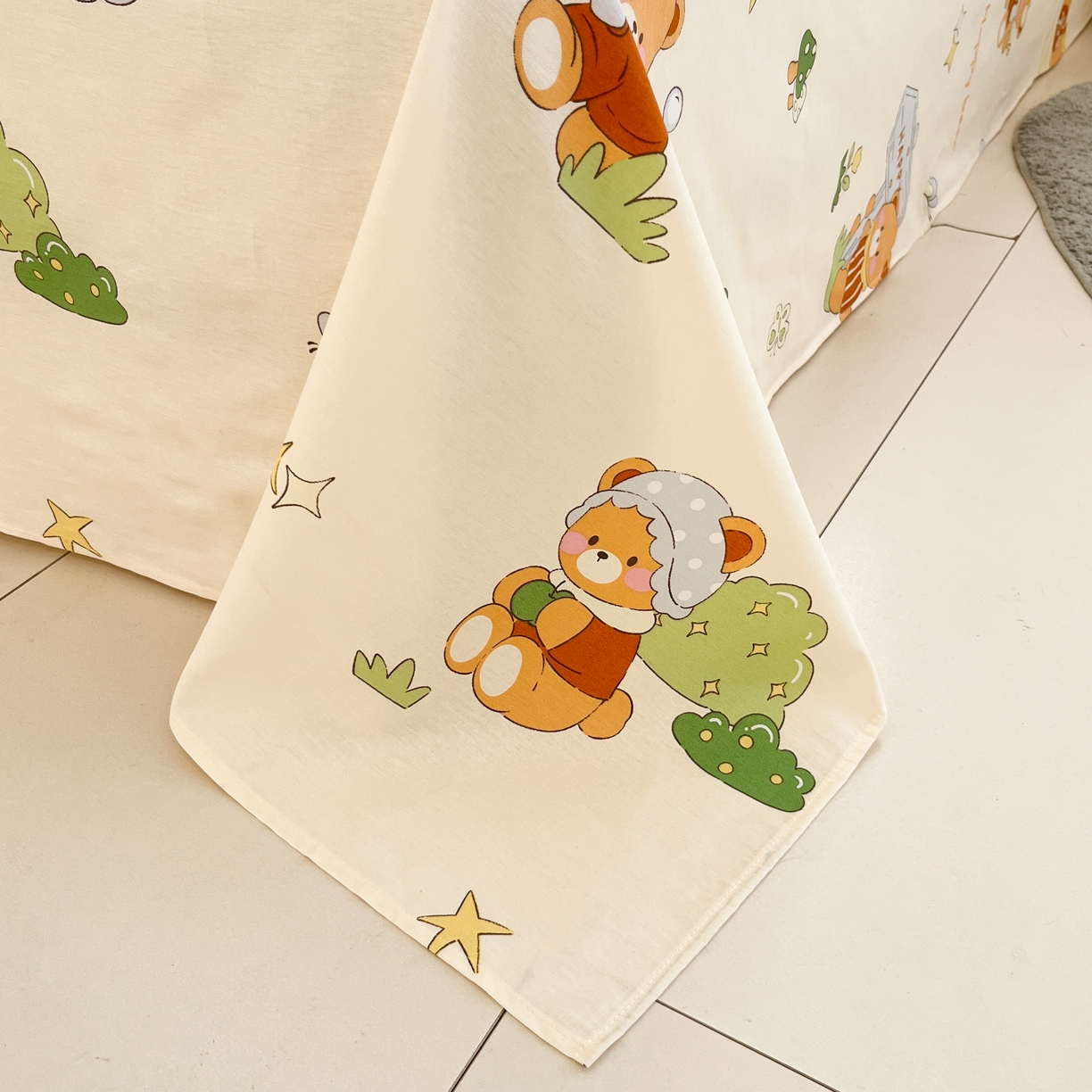 91家纺网 家纺一手货源 找家纺 莱通家纺 2026春夏新款12868全棉印花四件套单品系列二-四件套提供买家秀，预留缩水率） 野炊小熊