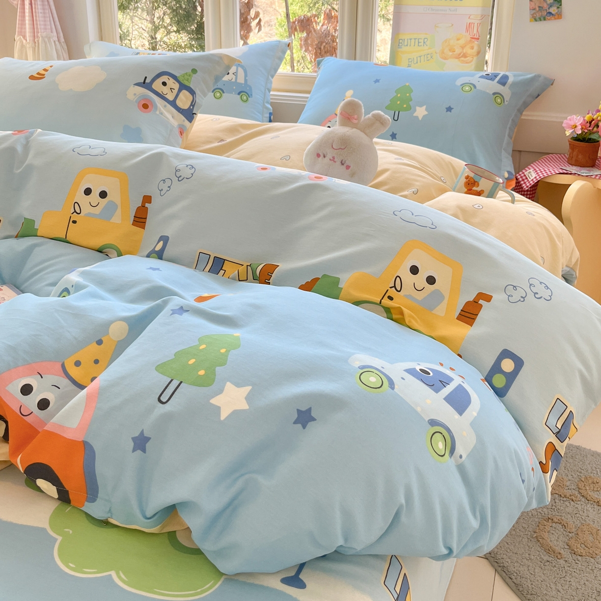 91家纺网 家纺一手货源 找家纺 莱通家纺 2026春夏新款12868全棉印花四件套单品系列二-四件套提供买家秀，预留缩水率） 云朵车行