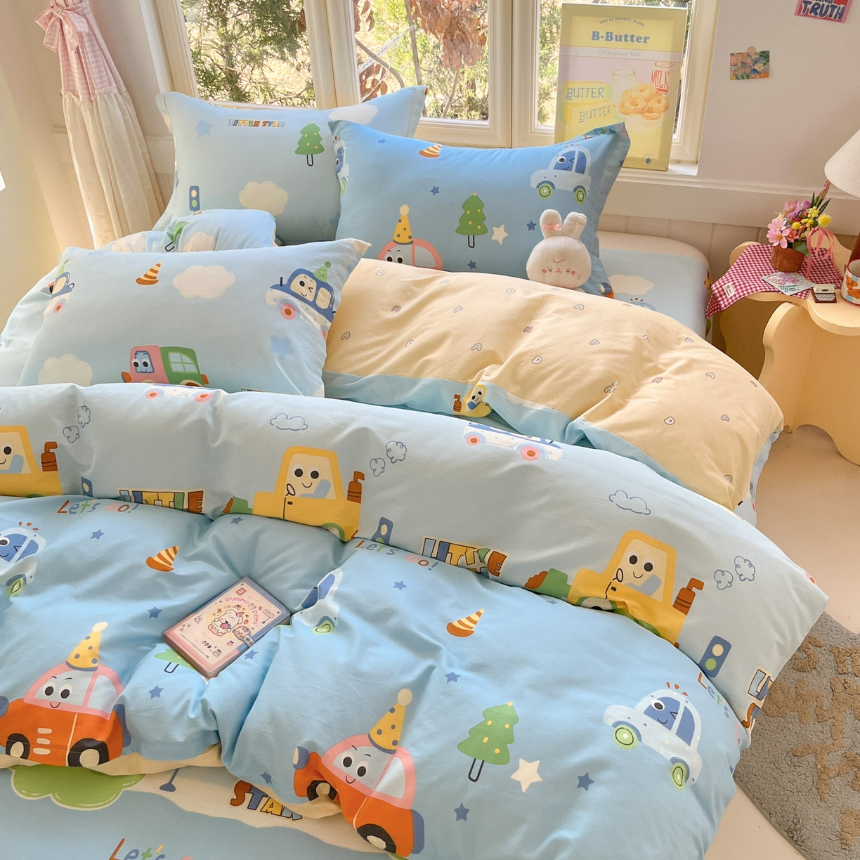 91家纺网 家纺一手货源 找家纺 莱通家纺 2026春夏新款12868全棉印花四件套单品系列二-四件套提供买家秀，预留缩水率） 云朵车行