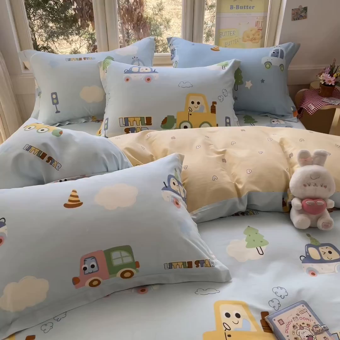 91家纺网 家纺一手货源 找家纺 莱通家纺 2026春夏新款12868全棉印花四件套单品系列二-四件套提供买家秀，预留缩水率） 云朵车行