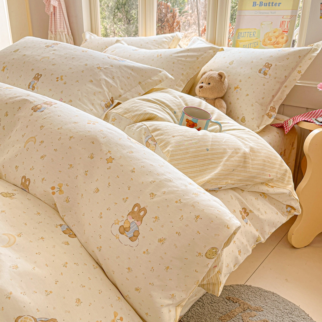 91家纺网 家纺一手货源 找家纺 （总）莱通家纺 2026春夏新款12868全棉印花四件套单品系列二-单被套提供买家秀，预留缩水率）