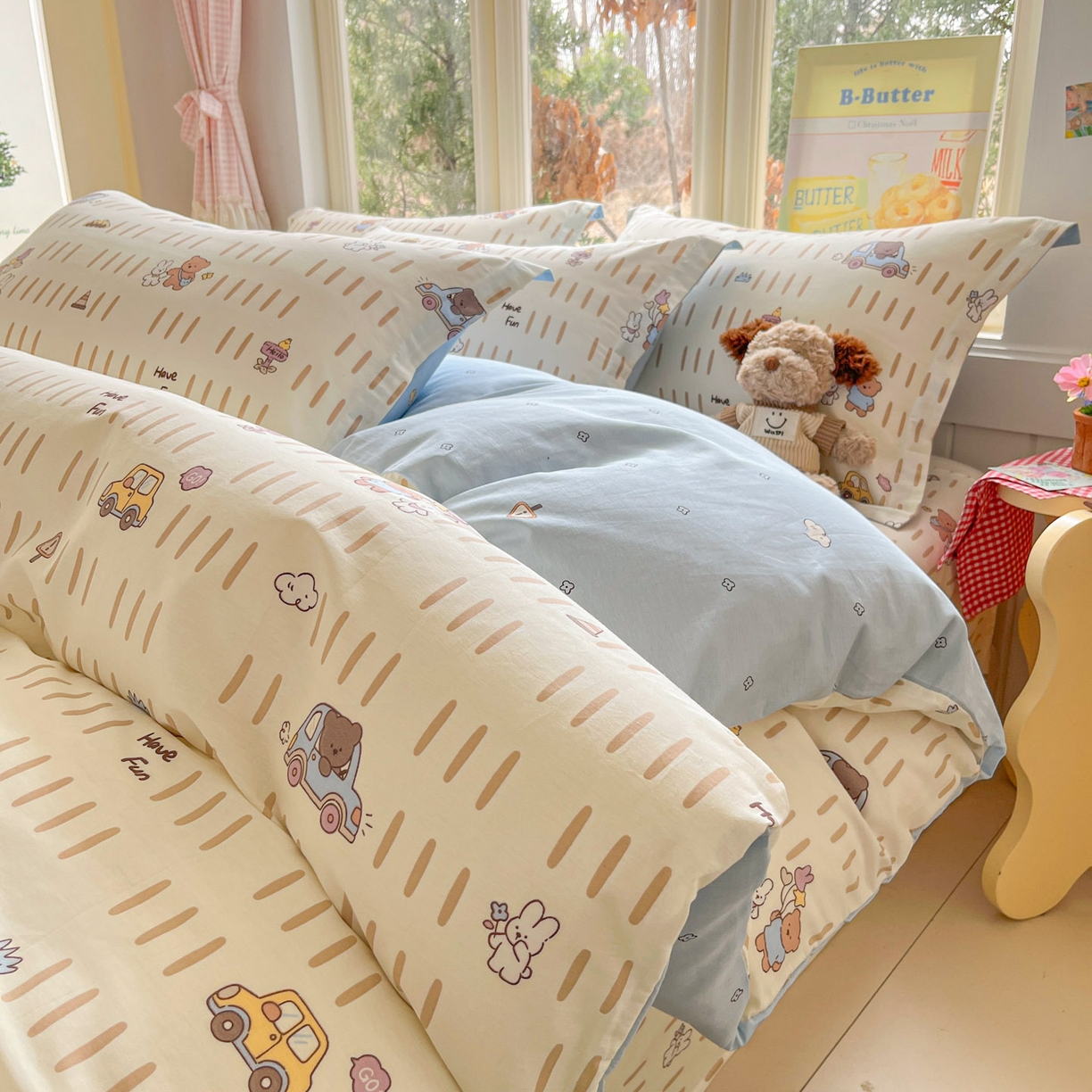 91家纺网 家纺一手货源 找家纺 （总）莱通家纺 2026春夏新款12868全棉印花四件套单品系列二-单被套提供买家秀，预留缩水率）