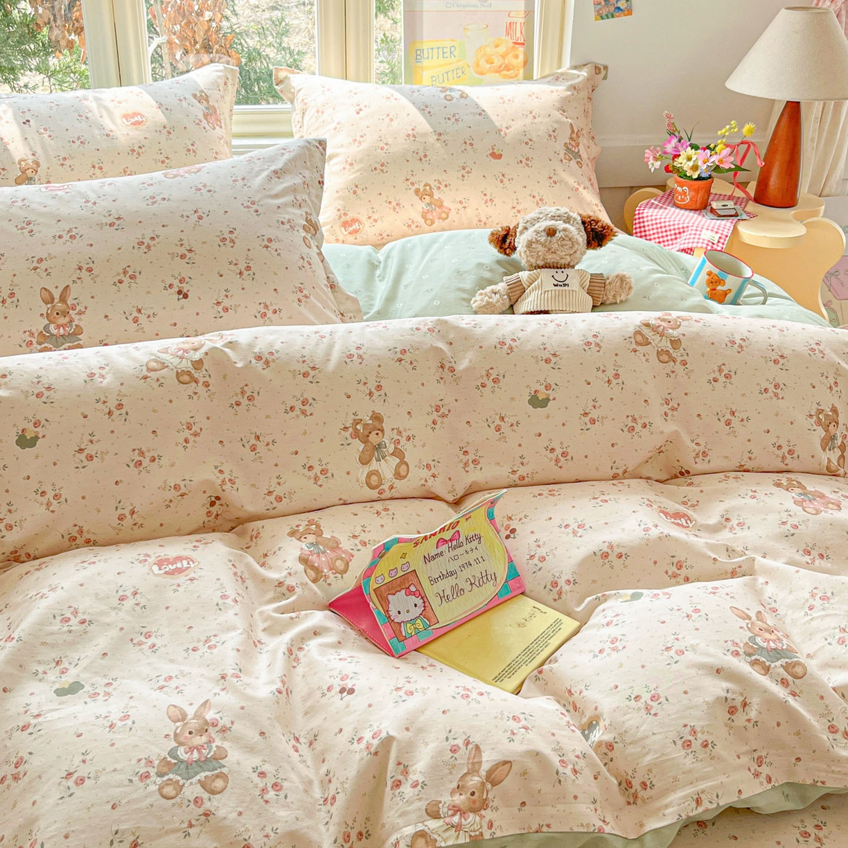 91家纺网 家纺一手货源 找家纺 莱通家纺 2026春夏新款12868全棉印花四件套单品系列二-单被套提供买家秀，预留缩水率） 多萌日记